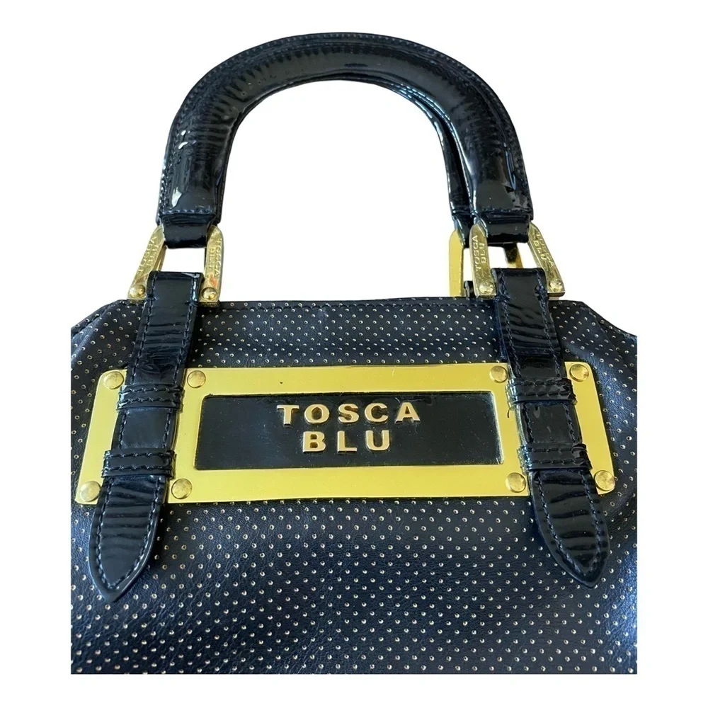 TOSCA BLU Italian Leather Black Shoulder Bag Purse